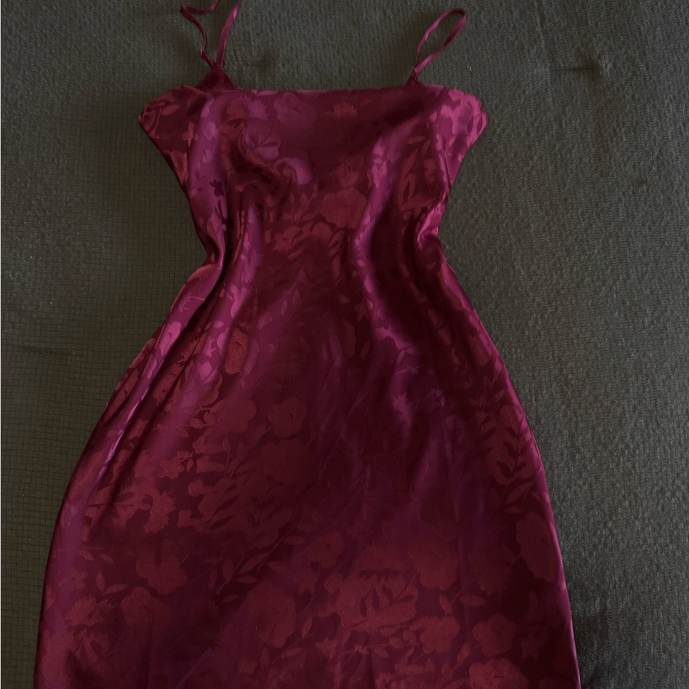 Urban Outfitters Burgundy Floral Mini Dress